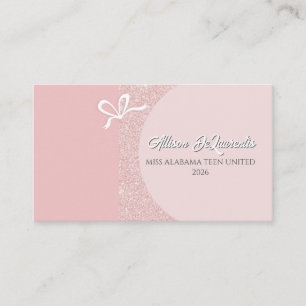 Rose Gold Blush Glitz Pageant Business Card Visitenkarte