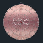 Rose Gold Blush Glitzer Benutzerdefinierter Text-D Dartscheibe<br><div class="desc">Personalisierte benutzerdefinierte Textdartboards mit Rose Gold Blush Glitzer Funkelnd Tropfen Design - Ihre Hochzeit oder Ihr Party Supplies / Geschenk - Fügen Sie Ihren einzigartigen Text / Name oder Entfernen Text - Erstellen Sie Ihre speziellen Grafikkarten / Geschenke - Verkleinern und verschieben oder entfernen und fügen Sie Text / Elemente...</div>