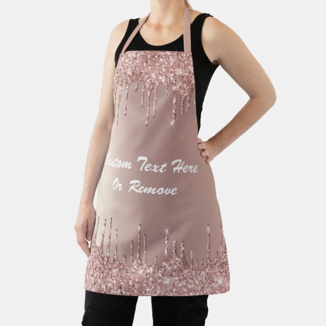 Rose Gold Blush Glitzer Benutzerdefinierter Text I Schürze (InSitu)