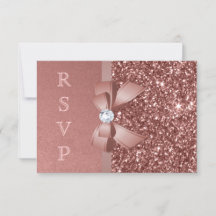 Rose Gold Blush Glitzer Bow UAWG