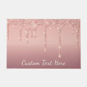 Rose Gold Blush Glitzer Doormat mit benutzerdefini Fußmatte