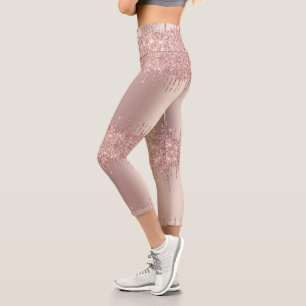 Rose Gold Blush Glitzer Funkelnd Leggings