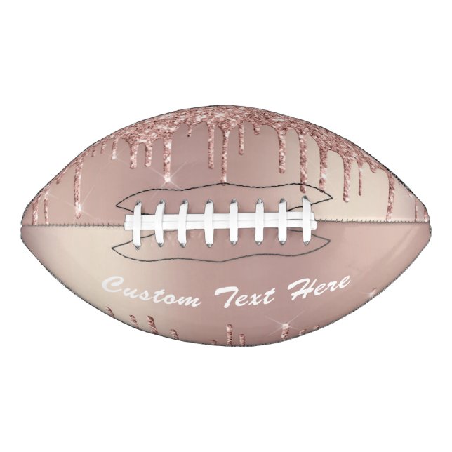 Rose Gold Blush Glitzer Ihr Textname Football (Vorderseite)