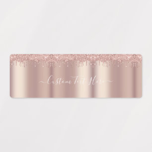 Rose Gold Blush Glitzer Labels mit benutzerdefinie Etiketten