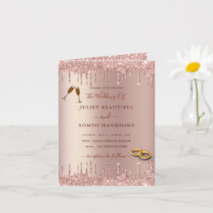 Rose Gold Blush Glitzer Luxus Hochzeit Einladung