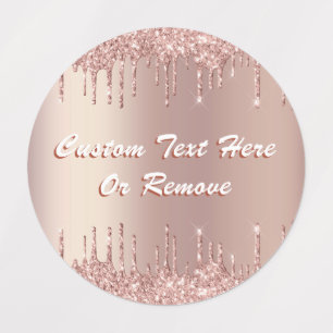 Rose Gold Blush Glitzer Markierungen Benutzerdefin Etiketten