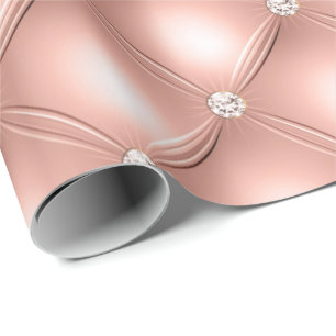 Rose Gold Blush Glitzer Puffed Diamond Geschenkpapier