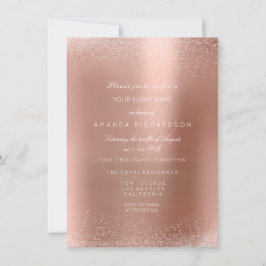 Rose Gold Blush Glitzer Sand Bridal Geburtstag Einladung