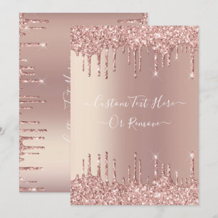 Rose Gold Blush Glitzer Sparkeln Tropfen Benutzerd