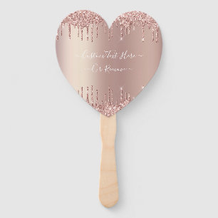 Rose Gold Blush Glitzer Sparkeln Tropfen Benutzerd Fächer