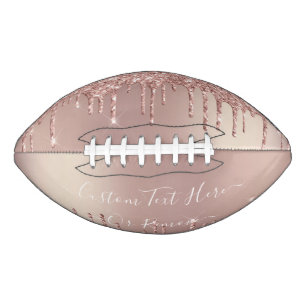Rose Gold Blush Glitzer Sparkeln Tropfen Benutzerd Football