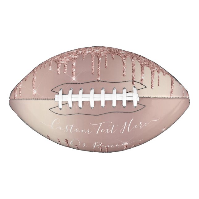 Rose Gold Blush Glitzer Sparkeln Tropfen Benutzerd Football (Vorderseite)