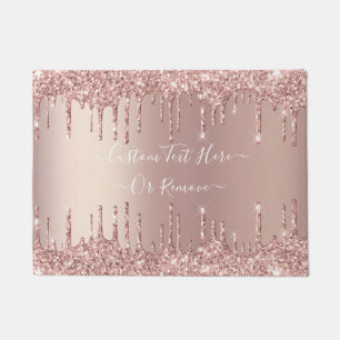 Rose Gold Blush Glitzer Sparkeln Tropfen Benutzerd Fußmatte