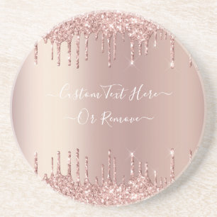 Rose Gold Blush Glitzer Sparkeln Tropfen Benutzerd Getränkeuntersetzer
