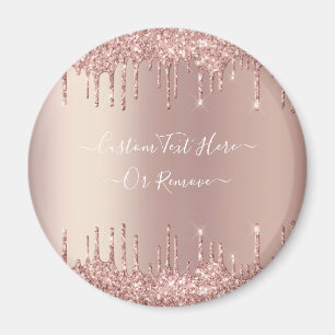 Rose Gold Blush Glitzer Sparkeln Tropfen Benutzerd Magnet