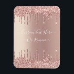 Rose Gold Blush Glitzer Sparkeln Tropfen Benutzerd Magnet<br><div class="desc">Rose Gold Blush Glitzer Sparkle Tropfen Custom Text Pink Modern - Fügen Sie Ihren einzigartigen Text oder Entfernen Text - Make Your Special Gift - Neu vergrössern und verschieben oder entfernen und fügen Sie Text / Elemente mit Anpassungstool. Design von MIGNED. Bitte schauen Sie sich meine anderen Projekte an. Sie...</div>