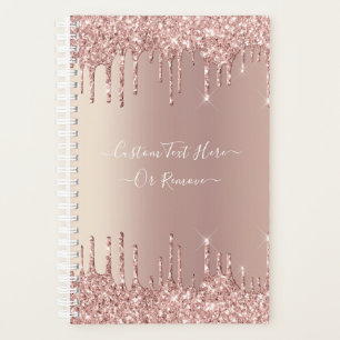 Rose Gold Blush Glitzer Sparkeln Tropfen Benutzerd Planer