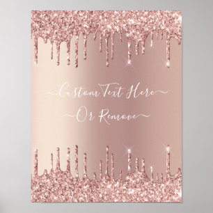 Rose Gold Blush Glitzer Sparkeln Tropfen Benutzerd Poster
