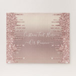 Rose Gold Blush Glitzer Sparkeln Tropfen Benutzerd Puzzle<br><div class="desc">Rose Gold Blush Glitzer Sparkle Tropfen Custom Text Pink Modern - Fügen Sie Ihren einzigartigen Text oder Entfernen Text - Make Your Special Gift - Neu vergrössern und verschieben oder entfernen und fügen Sie Text / Elemente mit Anpassungstool. Design von MIGNED. Bitte schauen Sie sich meine anderen Projekte an. Sie...</div>