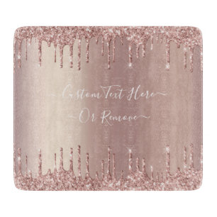Rose Gold Blush Glitzer Sparkeln Tropfen Benutzerd Schneidebrett