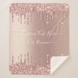 Rose Gold Blush Glitzer Sparkeln Tropfen Benutzerd Sherpadecke