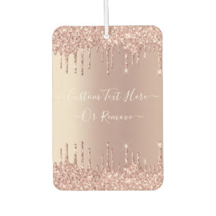 Rose Gold Blush Glitzer Sparkeln Tropfen - Ihr Tex Autolufterfrischer