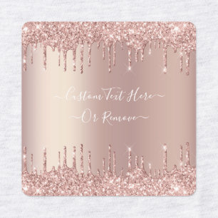 Rose Gold Blush Glitzer Sparkeln Tropfen - Ihr Tex Etiketten
