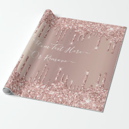 Rose Gold Blush Glitzer Sparkeln Tropfen - Ihr Tex Geschenkpapier