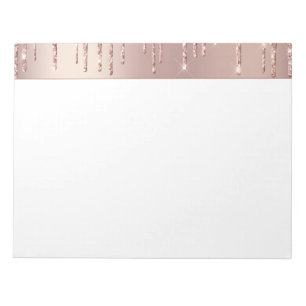 Rose Gold Blush Glitzer Sparkeln Tropfen Notepad Notizblock