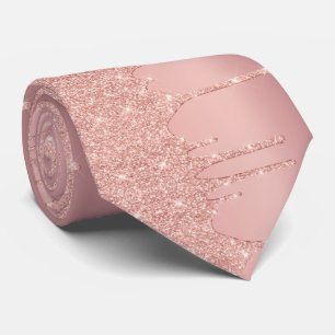 Rose Gold Blush Glitzer Sparkle Neck Tie Krawatte