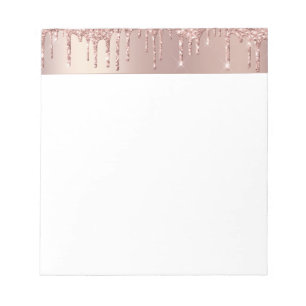 Rose Gold Blush Glitzer Sparkle Tropfen Chic Luxus Notizblock