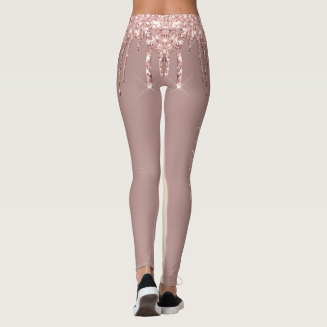 Rose Gold Blush Glitzer Sparkle Tropfen Chic - Tex Leggings (Rückseite)