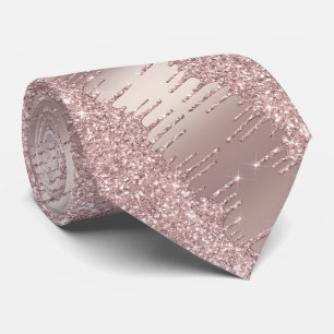 Rose Gold Blush Glitzer Sparkone Party Neck Tie Krawatte