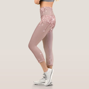 Rose Gold Blush Glitzer Sparkone Tropfen Leggings