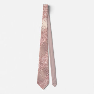 Rose Gold Blush Glitzer Sparkone Tropfen Neck Tie Krawatte