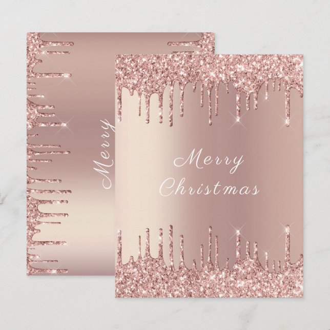 Rose Gold Blush Glitzer Sparkone Tropfen - Weihnac (Vorne/Hinten)