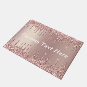 Rose Gold Blush Glitzer Tropfen Doormat Benutzerde Fußmatte