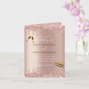 Rose Gold Blush Glitzer Tropfen Hochzeit Einladung