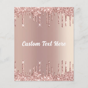Rose Gold Blush Glitzer Tropfen Ihr Textname Flyer