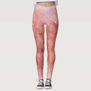 Rose Gold Blush Glitzer Tropfen Leggings