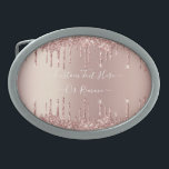 Rose Gold Blush Glitzer Tropfen Textgürtel Schnüru Ovale Gürtelschnalle<br><div class="desc">Rose Gold Blush Glitzer Sparkle Tropfen Custom Text Pink Modern - Fügen Sie Ihren einzigartigen Text oder Entfernen Text - Make Your Special Gift - Neu vergrössern und verschieben oder entfernen und fügen Sie Text / Elemente mit Anpassungstool. Design von MIGNED. Bitte schauen Sie sich meine anderen Projekte an. Sie...</div>