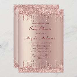 Rose Gold Blush Luxury Baby Boy Dusche Einladung