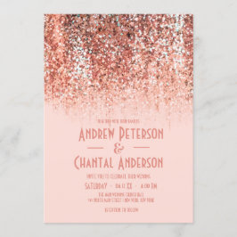 Rose Gold Blush Meerjungfrau Glitzer Hochzeit Einladung