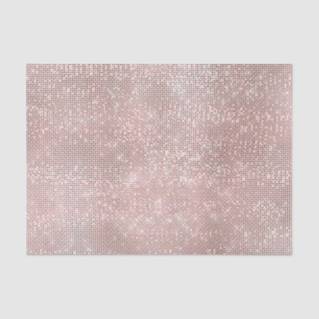 Rose Gold Blush Metallic Powder Glitzer Grau Seidenpapier (Vorderseite)