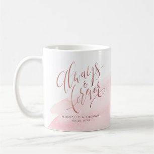 Rose Gold Blush Moderne immer und für immer Script Kaffeetasse