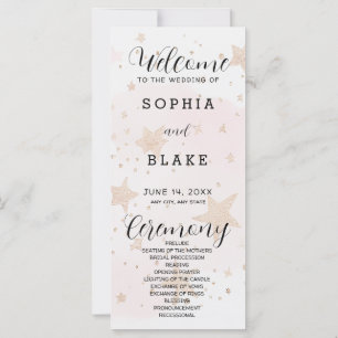 Rose Gold, Blush & Off White Stars Hochzeitsprogra