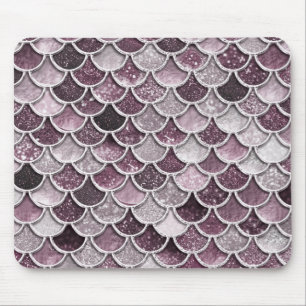 Rose Gold Blush Ombre Glitzer Mermaid Scales Mousepad
