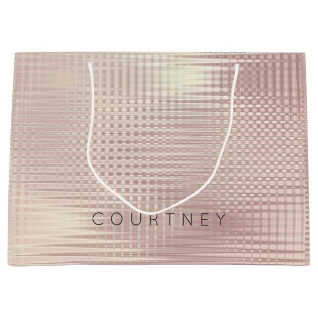 Rose Gold Blush Peak Abstrakt Metallic Grill Große Geschenktüte (Vorderseite)