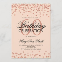 Rose Gold Blush Pink 60. Geburtstagsparty Confetti