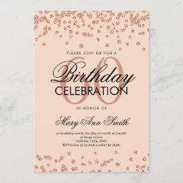 Rose Gold Blush Pink 60. Geburtstagsparty Confetti Einladung